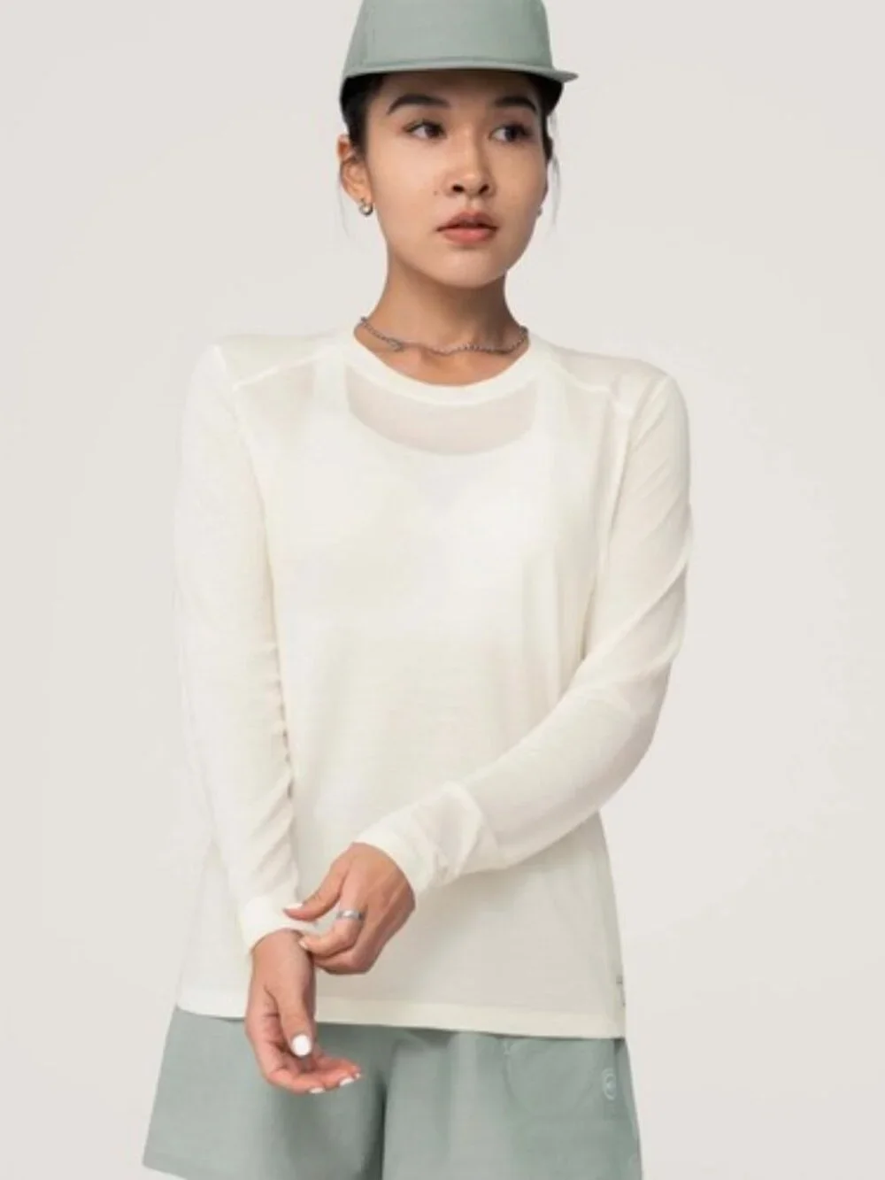 Allbirds Natural Run Long Sleeve Tee Natural White S